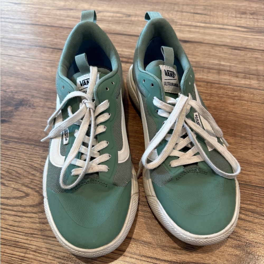 Vans Olive and White Sneakers
